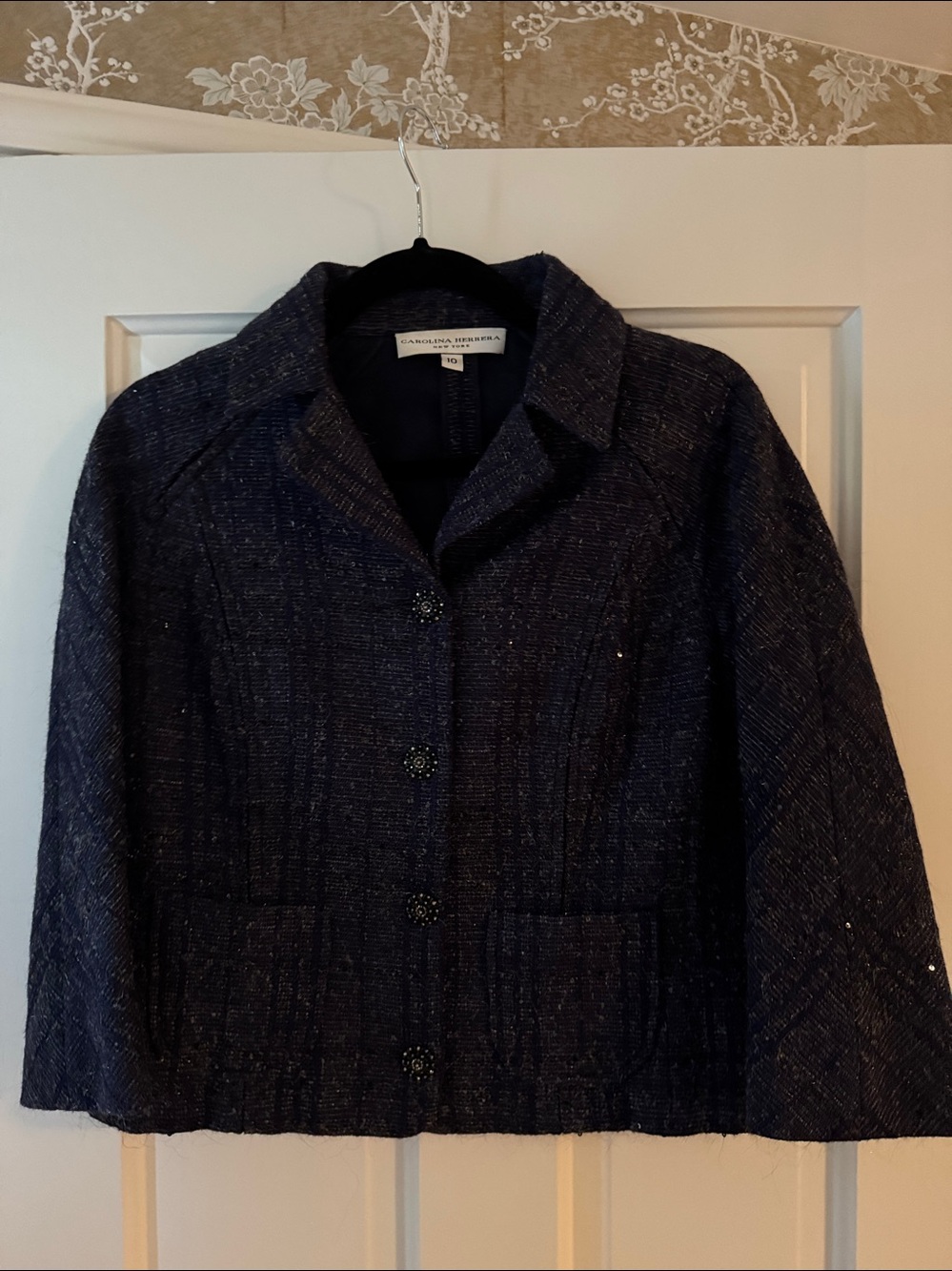 Carolina Herrera Vintage Tweed Mohair Jeweled Suit Set